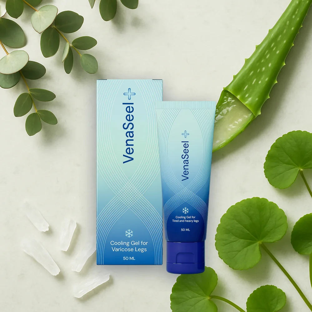 VenaSeel+ con sus ingredientes: eucalipto, aloe vera, mentol y centella asiática