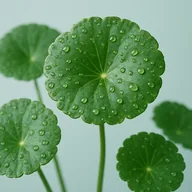 Folhas redondas de centella asiática, ativo do VenaSeel+ para as veias
